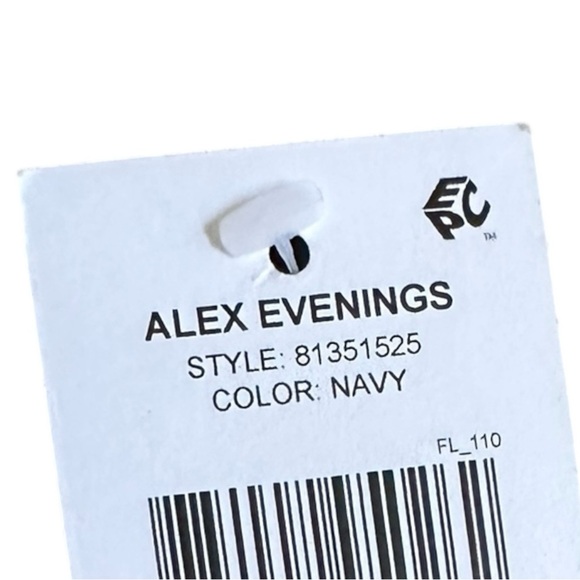 Alex Evenings Navy Blue Faux Wrap Gown 10 Long Formal Evening Dress NWT $175 - Picture 9 of 12